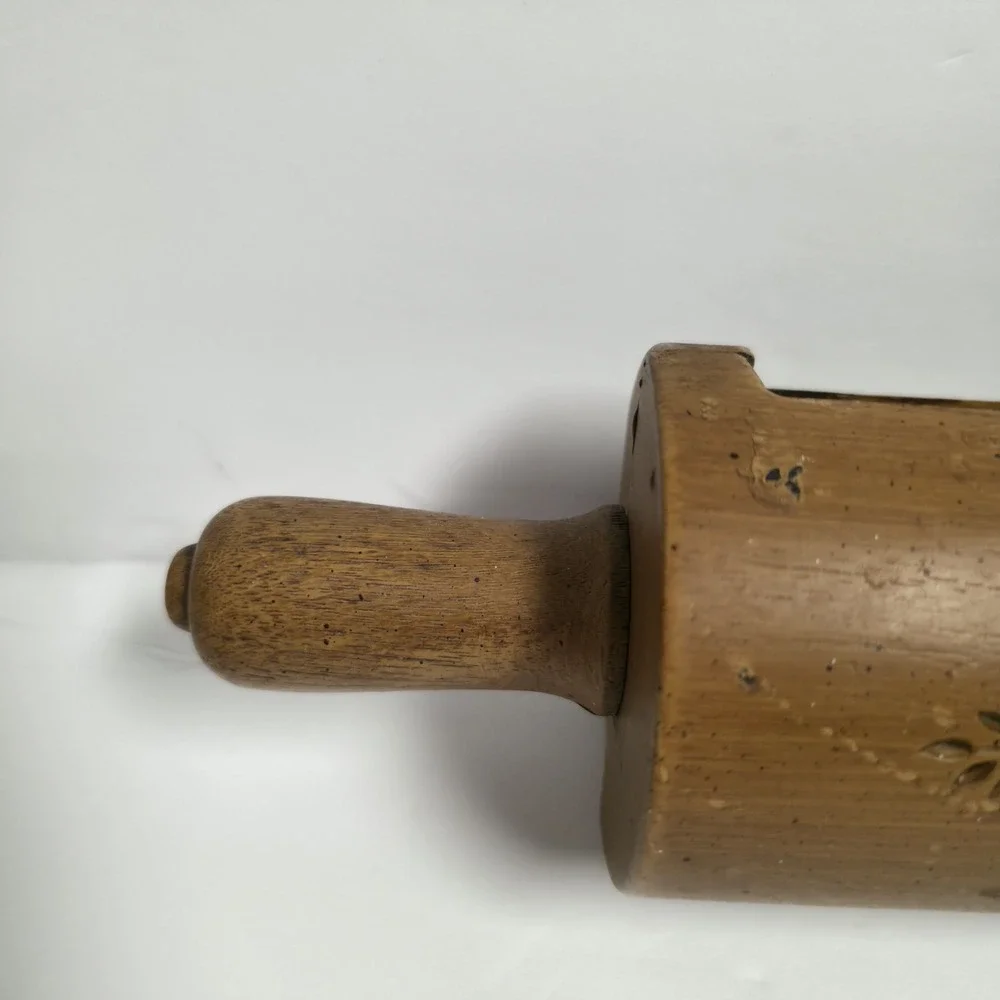 Vintage 1985 HOMCO Rolling Pin Wall Pocket Planter Kitchen Decor Faux Wood
